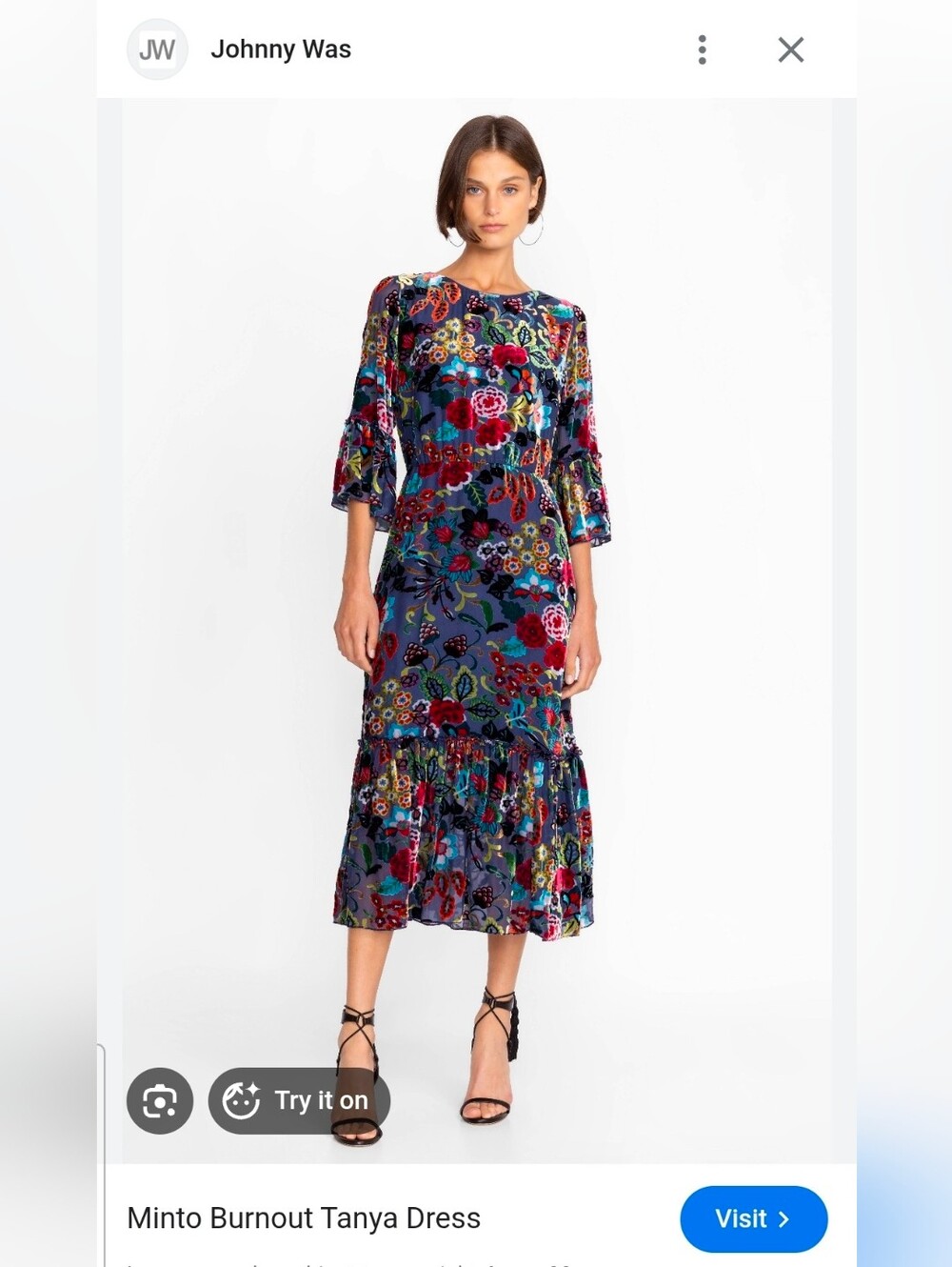 NEW $528 JOHNNY WAS Minto Burnout Tanya Dress XXL - Picture 2 of 12
